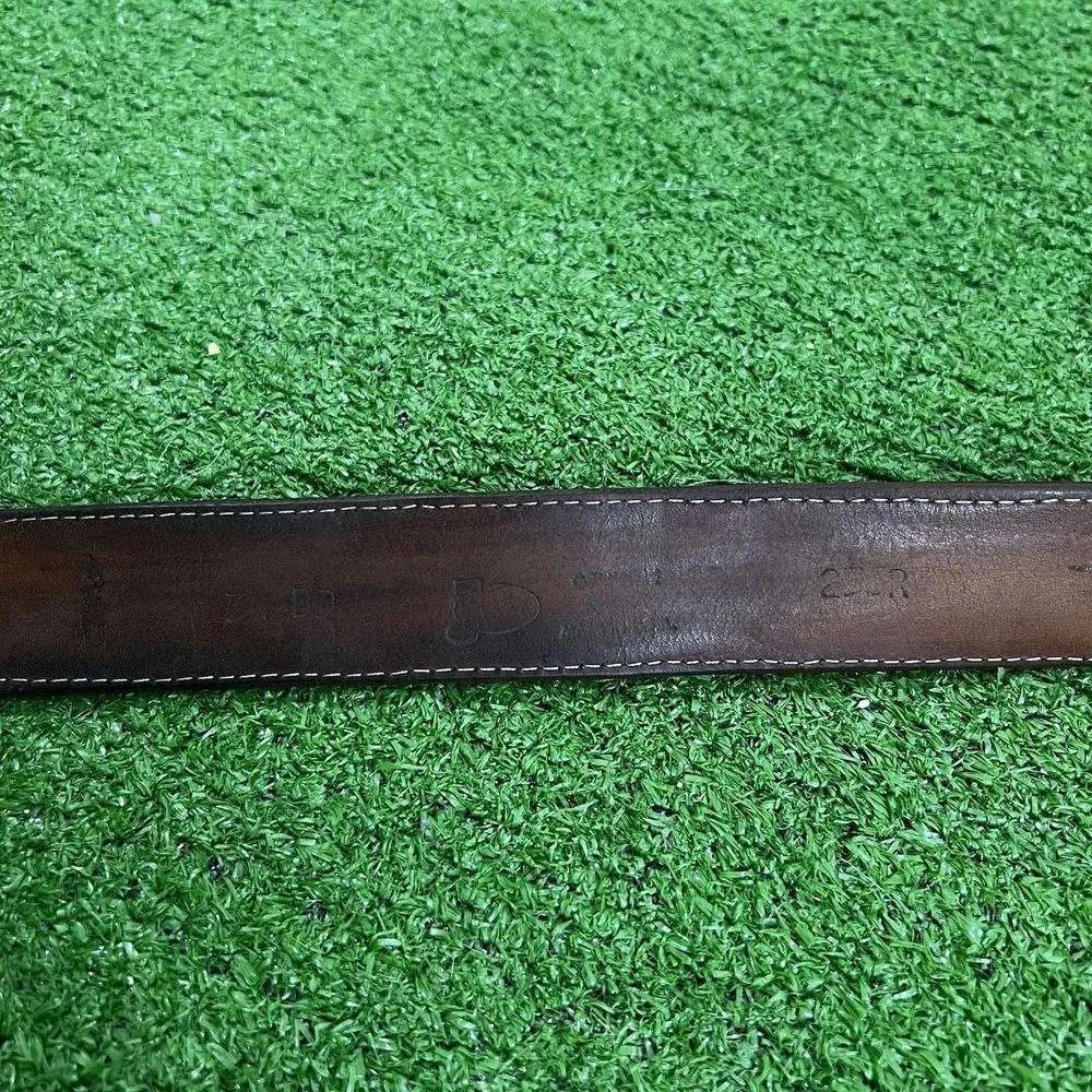 Vintage Justin Western Belt SZ 34 Rare Exotic Leather Shark‎ Brown USA Made